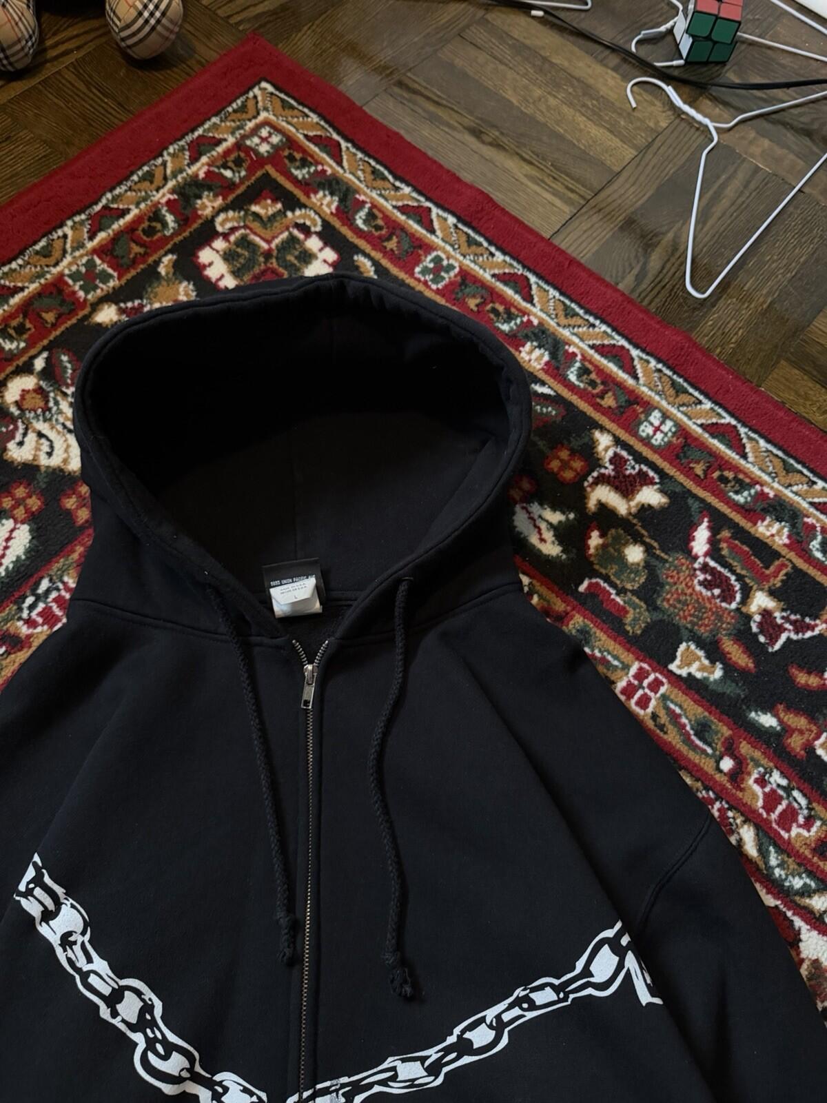 Vintage Korn Chain Locked Door 00s Zip Hoodie Giant Tag 90s Band Zip Hoodie