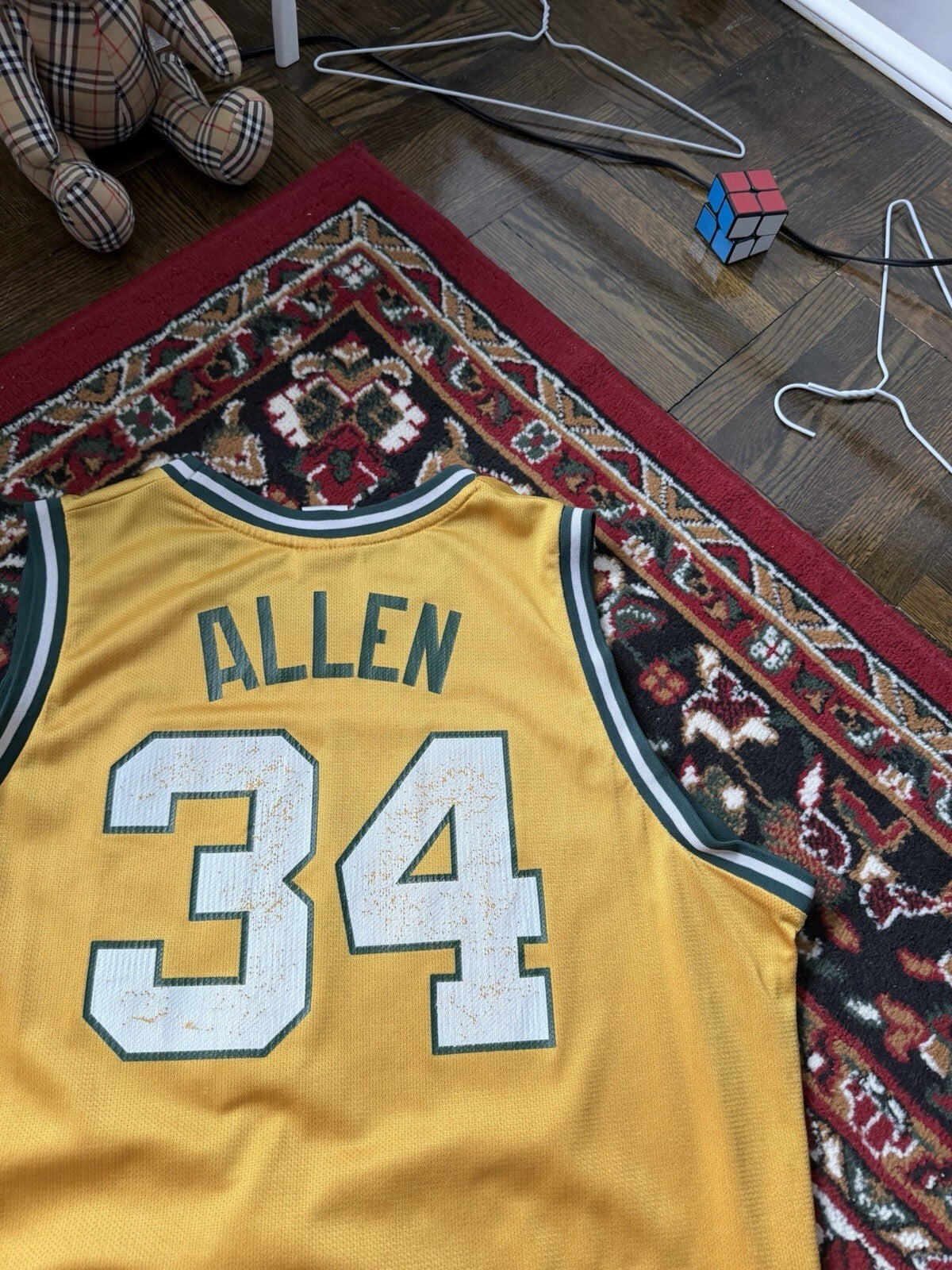 Vintage Reebok Seattle Supersonics Ray Allen #34 HC Jersey NBA Size XL