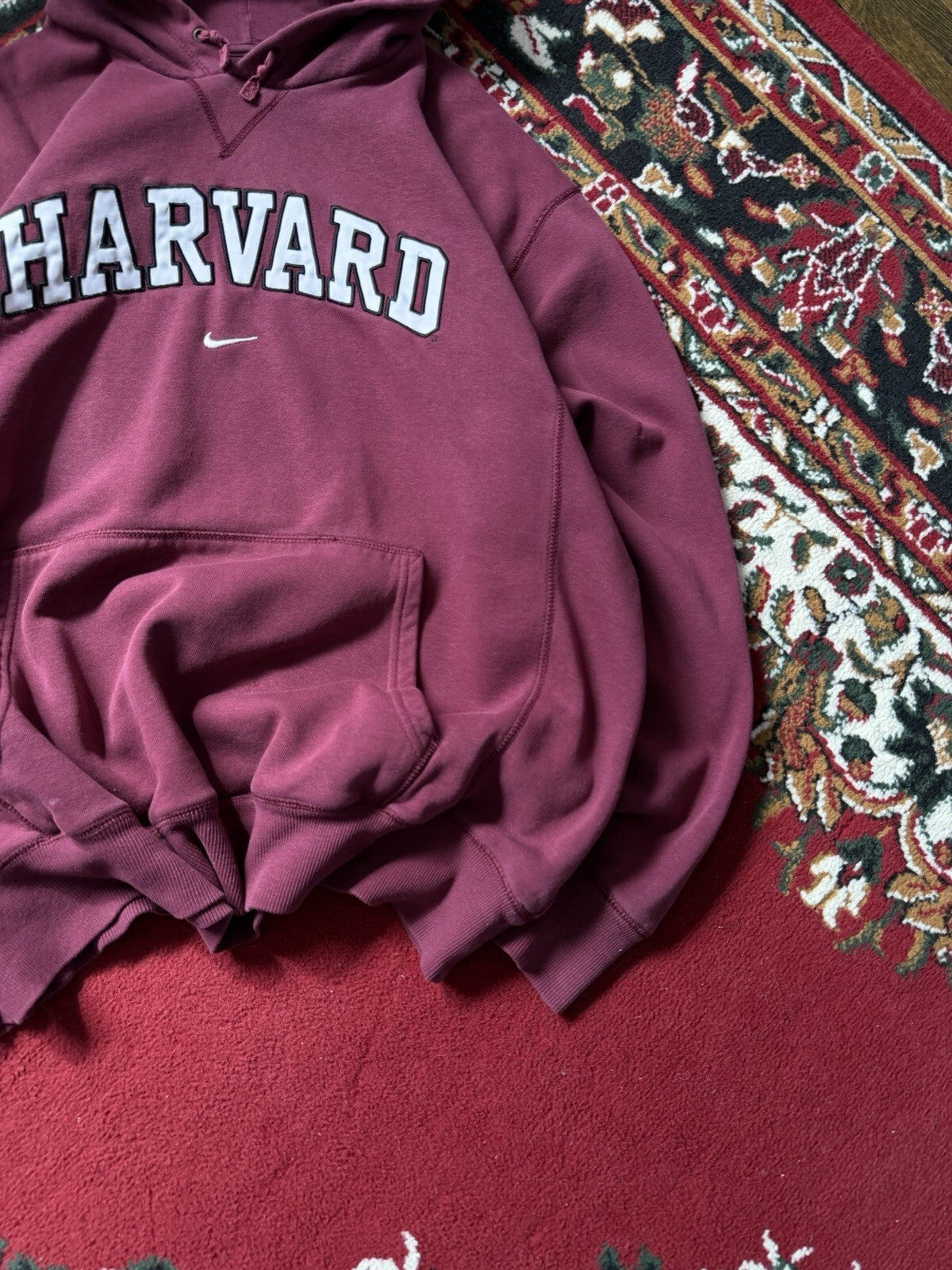 Vtg Nike Harvard University Faded Center Swoosh Sweatshirt XL Boxy Grunge 90sY2K