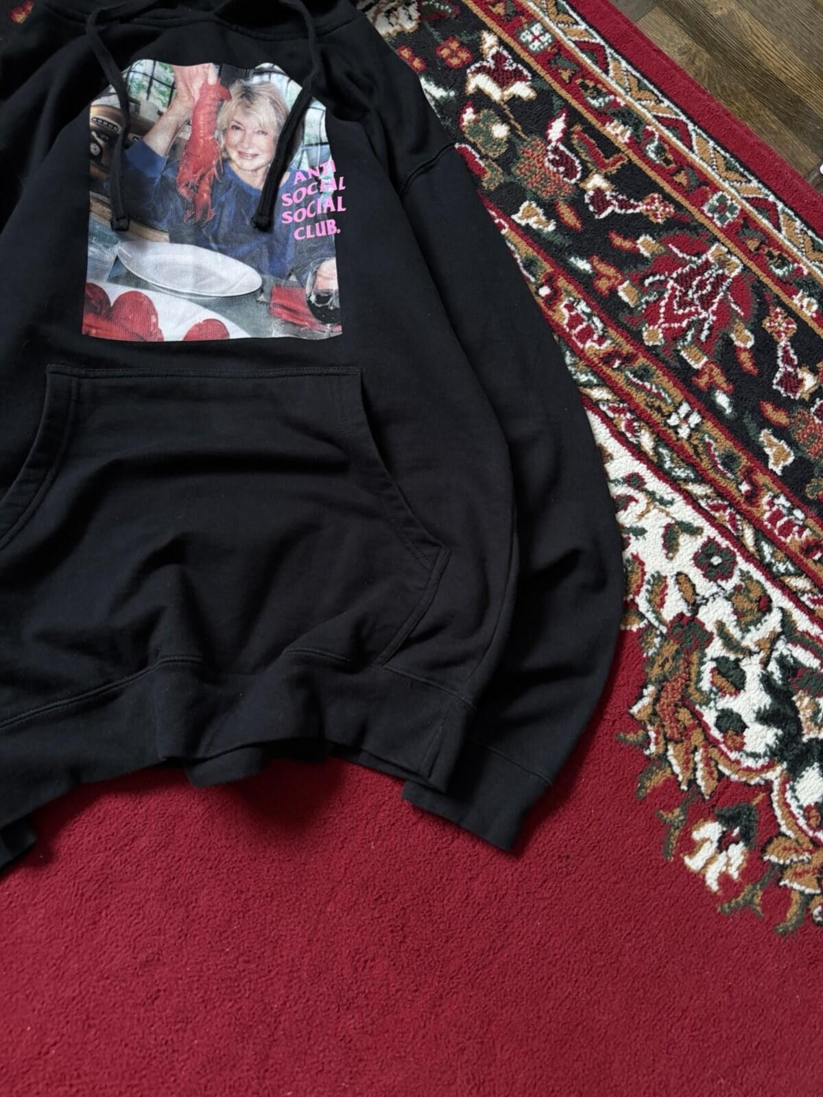 Anti Social Social Club Martha Stewart Lobster Hoodie Unisex S Black ASSC