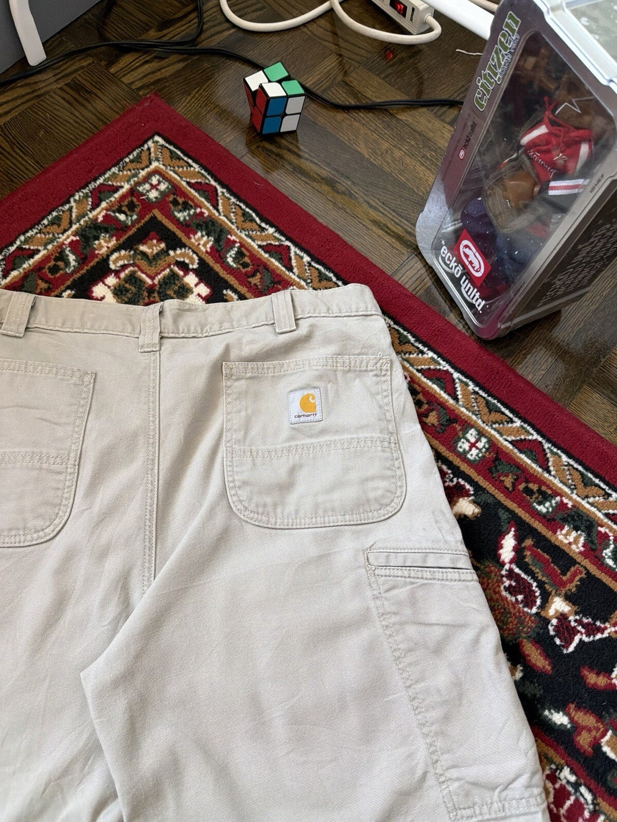 Carhartt Relaxed Fit Carpenter Baggy Shorts Men's Beige Size 36 Men's