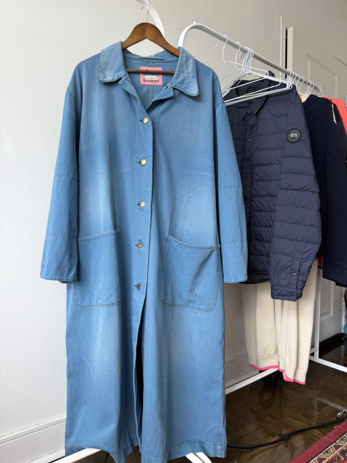 Acne Studios Bla Konst SS18 Brandou Sun B  Denim Coat Jean Jacket Size 36