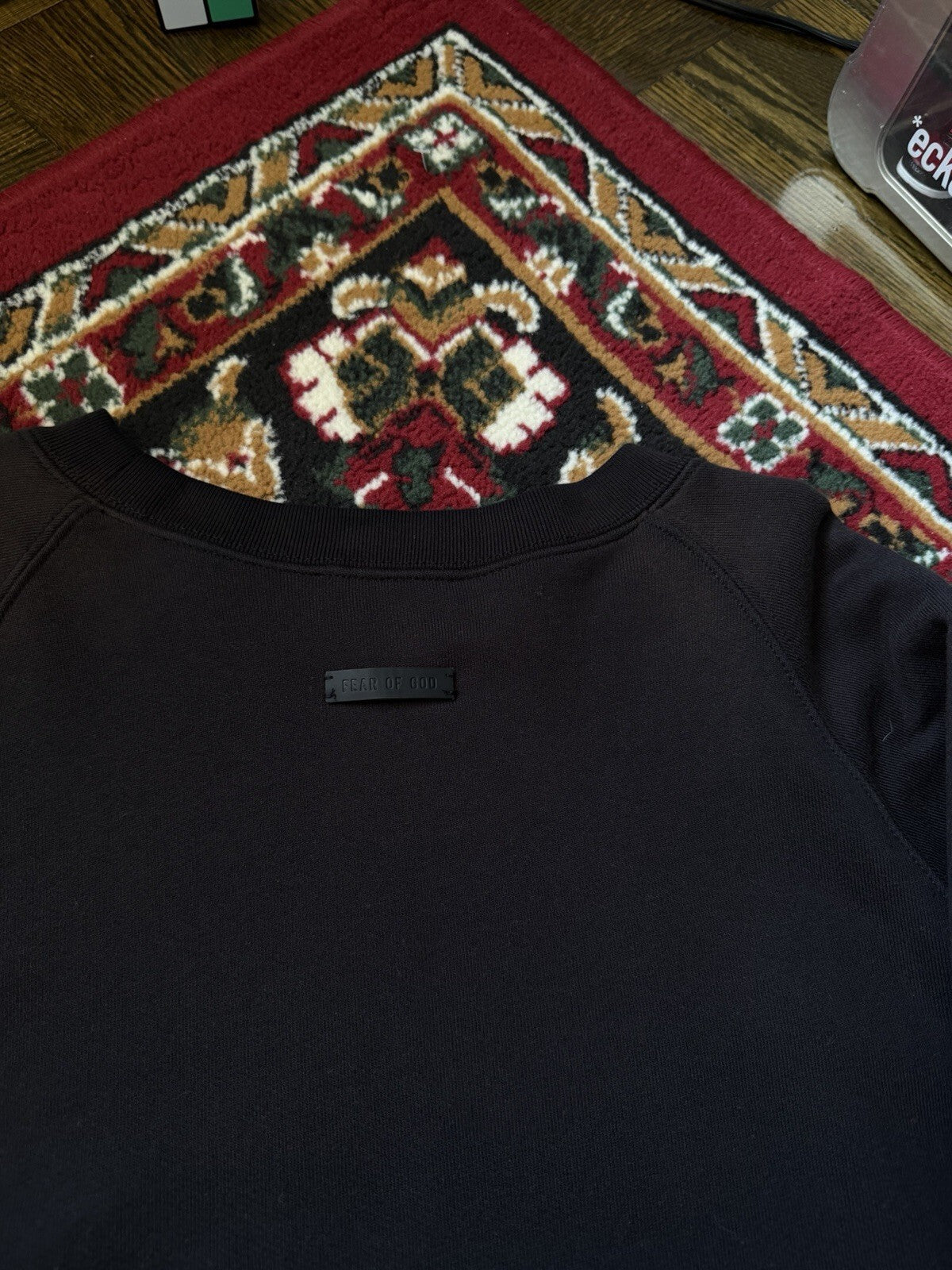 Fear of God 7th Collection FG Logo Double Layered Faded Crewneck Black FOG