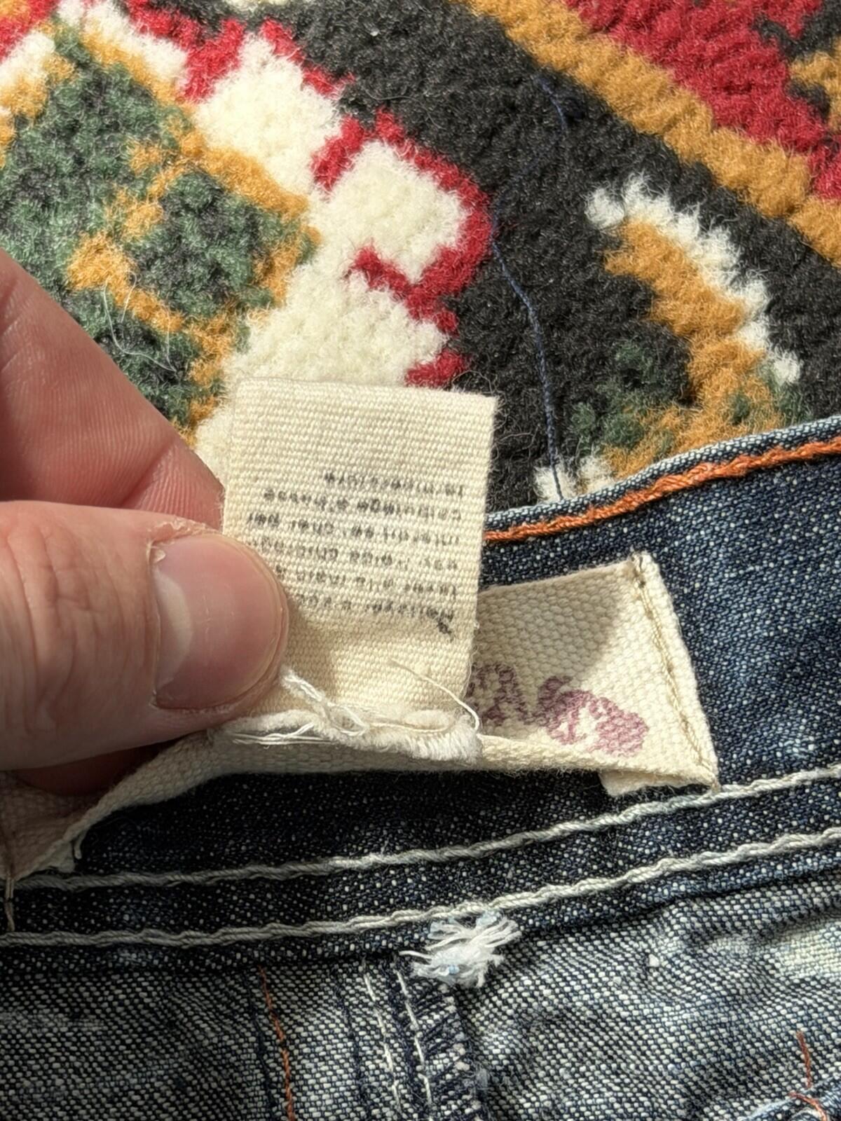 Laguna Beach Jeans Size 36 Mens Bootcut Skulls Embroidered Vintage Made in USA