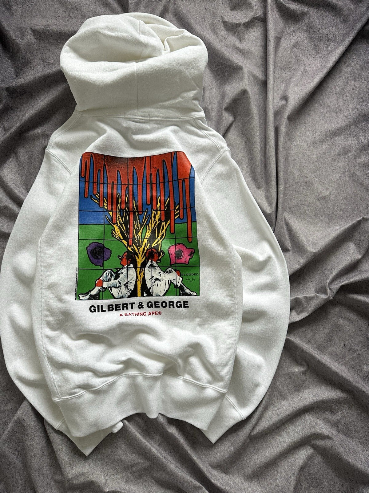 A Bathing Ape Bape Gilbert George Blooded Hoodie White Size M
