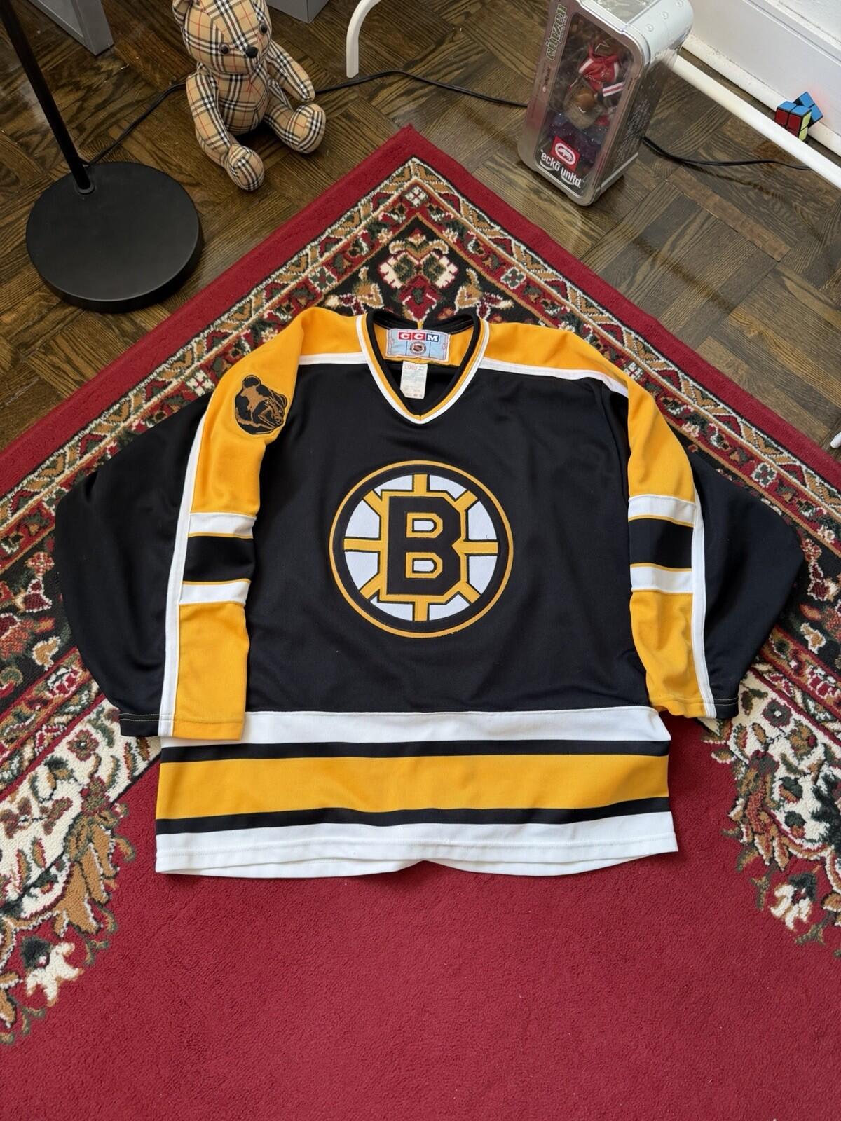 VTG 90s Ccm Boston Bruins Black Bears Classic NHL Hockey Jersey Mens XL*