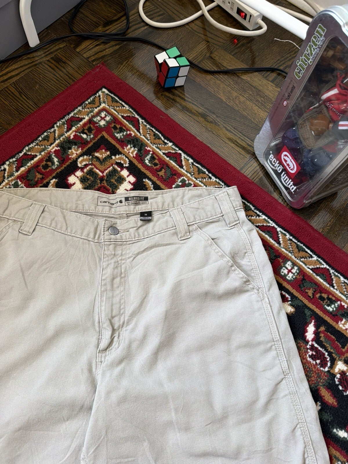 Carhartt Relaxed Fit Carpenter Baggy Shorts Men's Beige Size 36 Men's