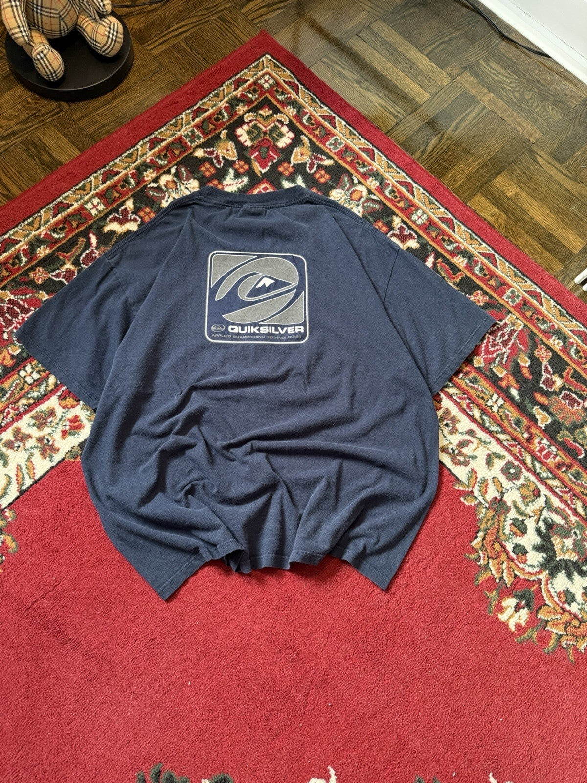 90s Quiksilver International Vintage Reflective Logo Tee T-shirt Surd Skate XL