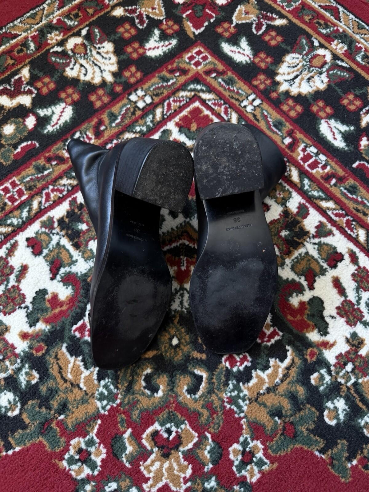 Alexander Wang Womens Black Metal Toe Zipped Ankle Boots Size 38
