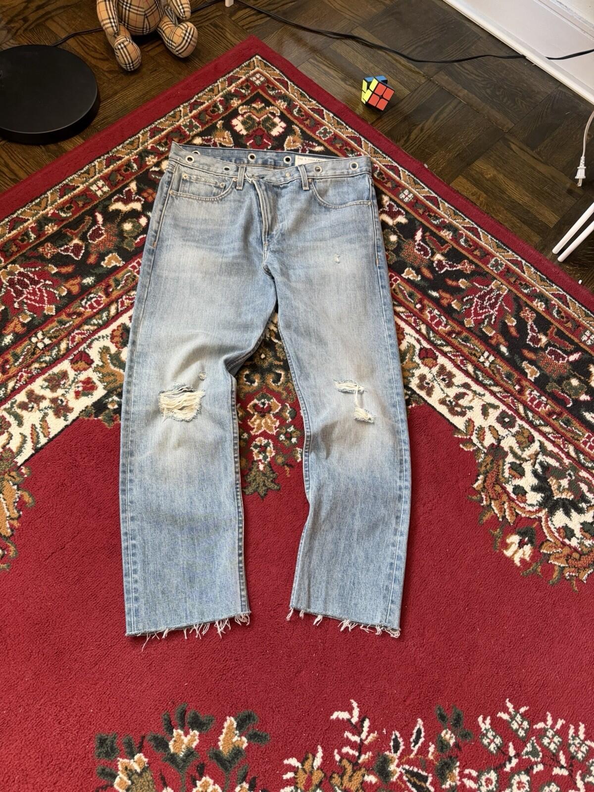 Rag & Bone Cotton Ripped Distressed Jeans Size 27 Blue Rare Design