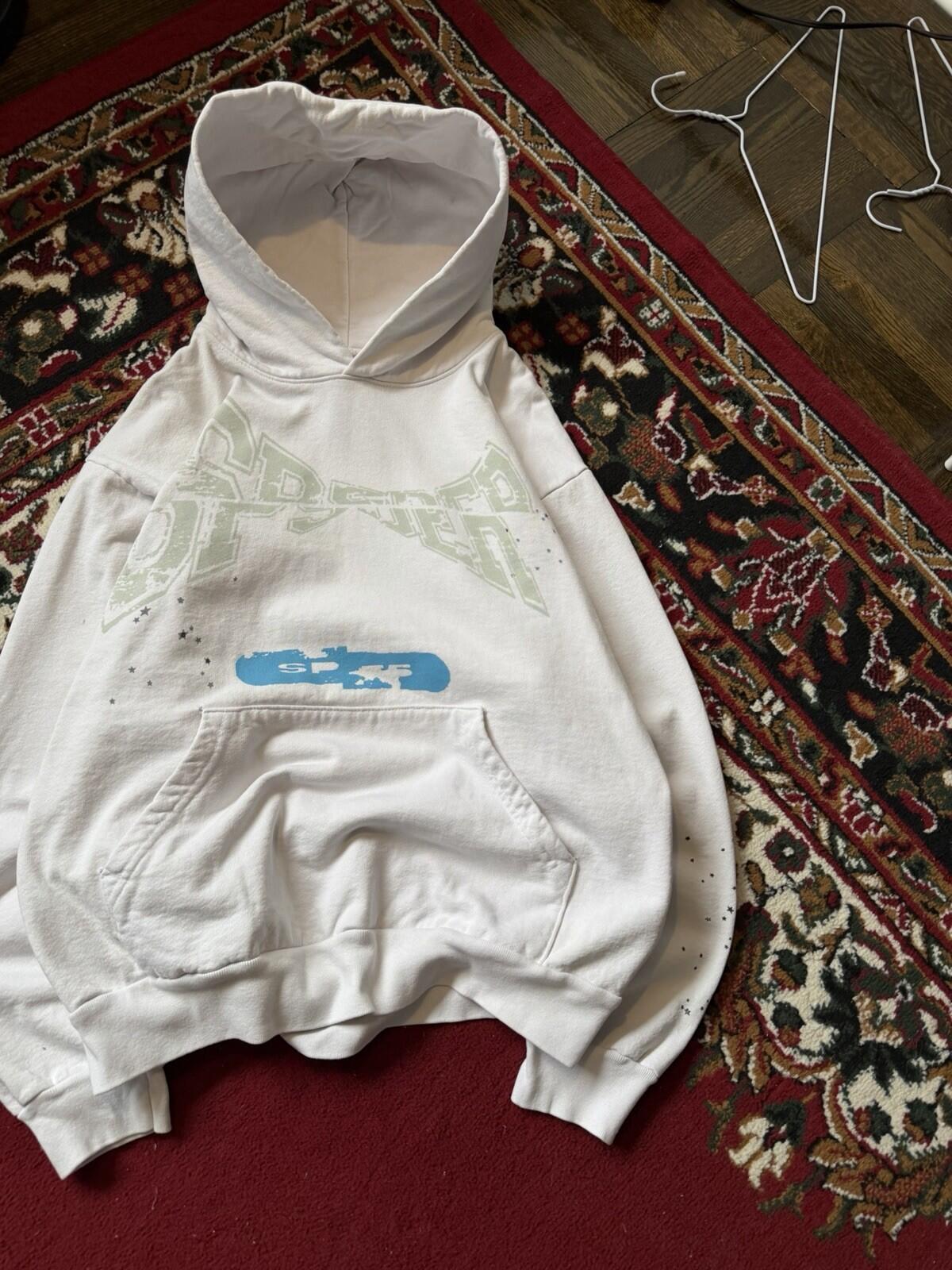 Sp5der Young Thug Graphic "Eggshell" Hoodie Eggshell Size M