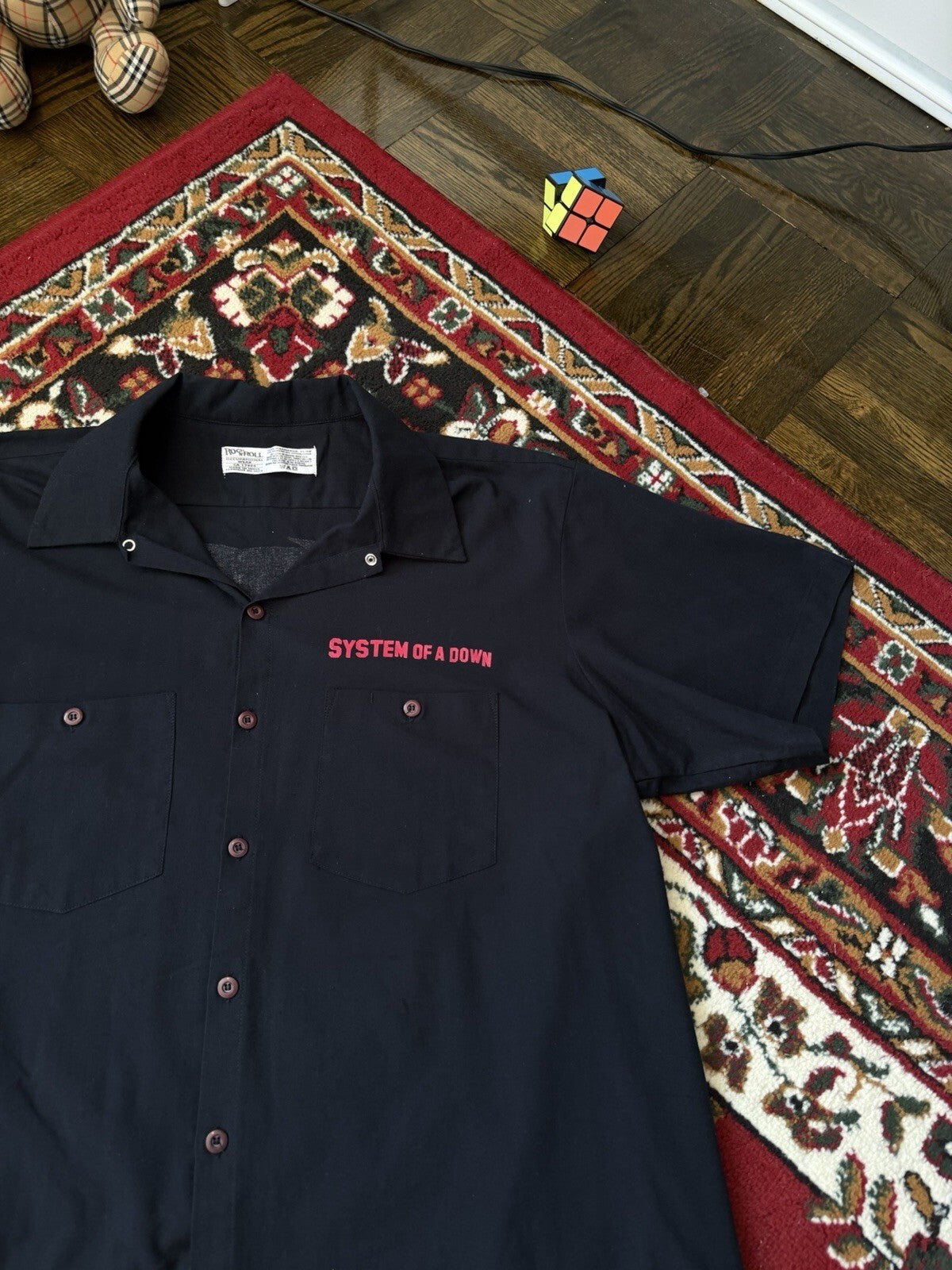 VERY RARE VTG 90s System Of  A Down Rock N Roll Occupational Wear Button UpShirt