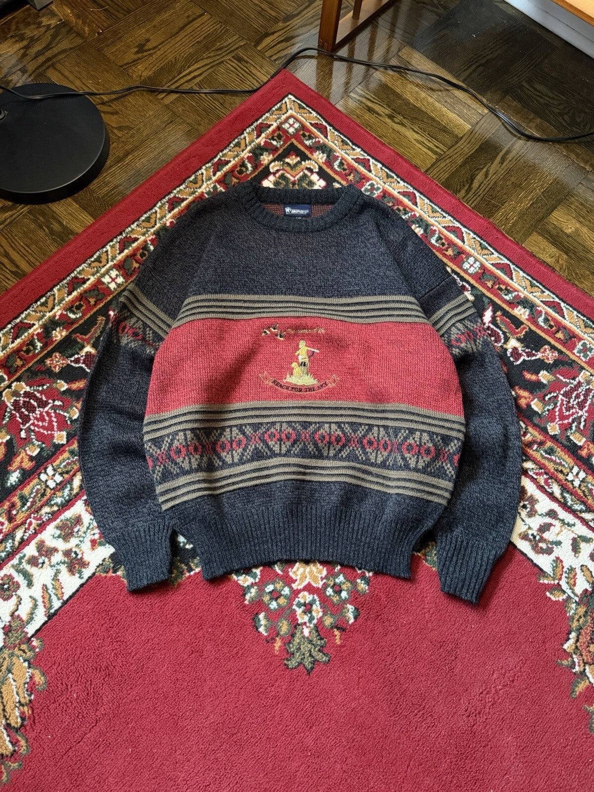90s Vintage Bronzini Hunting "The essence of life - reach for the sky" Sweater
