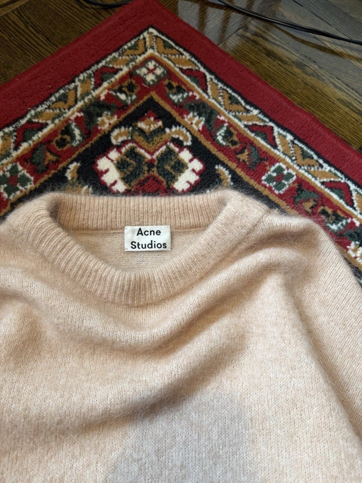 Acne Studios Dramatic Moh Baby Pink Mohair/Wool Sweater