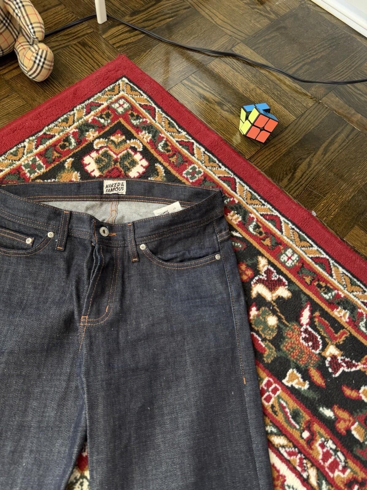 Naked & Famous Jeans Mens 31 Weird Guy Japanese Dark Indigo Organic Cotton