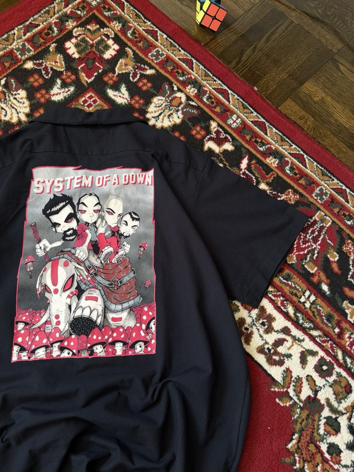 VERY RARE VTG 90s System Of  A Down Rock N Roll Occupational Wear Button UpShirt