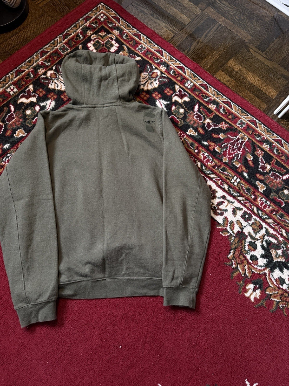 VTG Y2K Oneill Hoodie Sweatshirt Mens Size M Olive Big Spellout Logo Streetwear