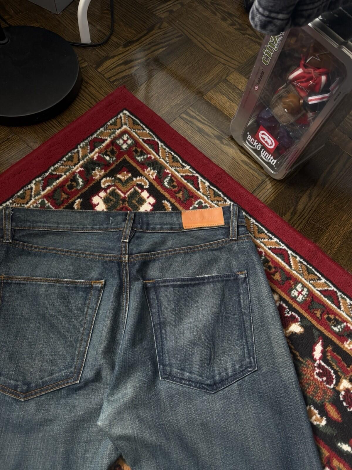 Acne Jeans Washed Classic Straight Leg Dark Wash Denim Cotton Mens 34/32