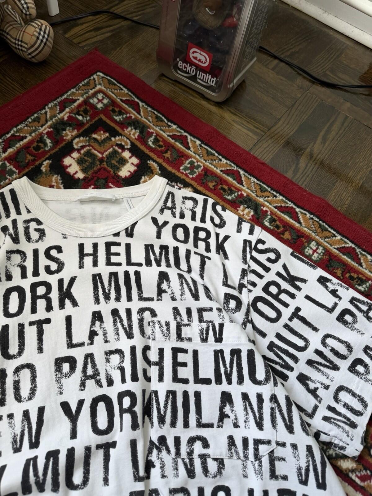 Helmut Lang New York Monogram T-shirt / Shorts Set Tee Size XL White / Black