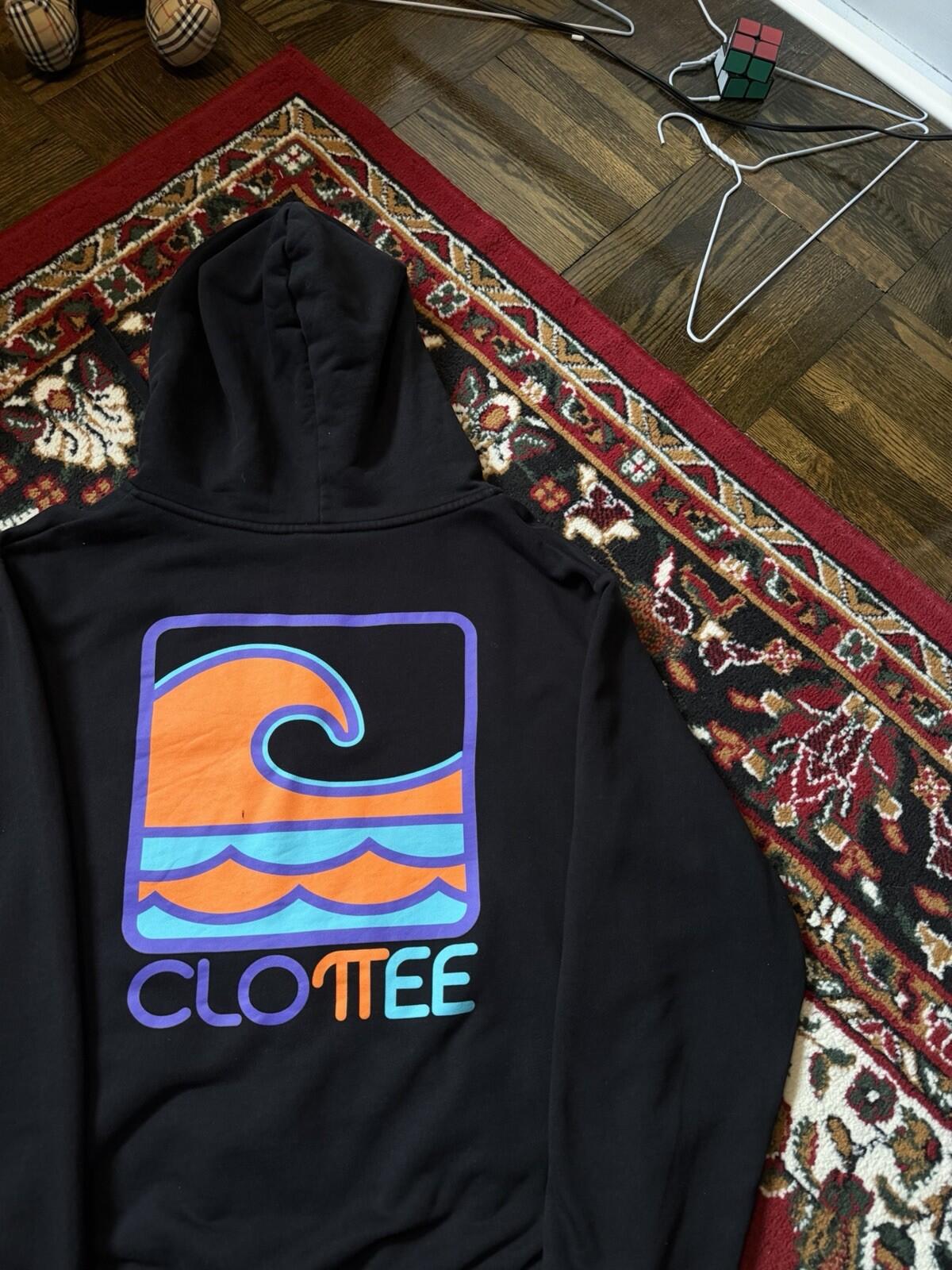 Clottee By Clot Mens Medium Wave Black Full Zip Hoodie Clot