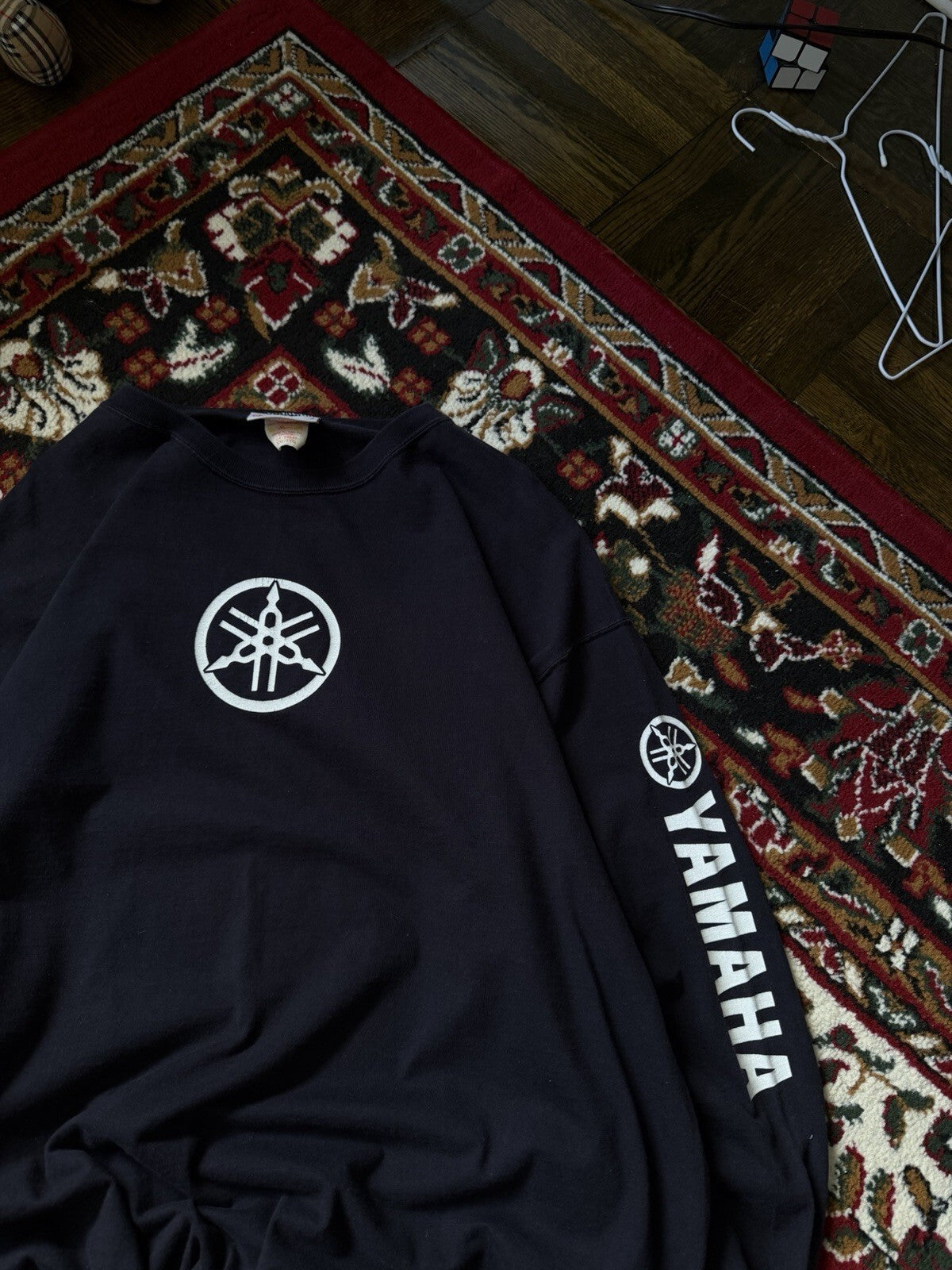 90s Yamaha Logo Long Sleeve T Shirt Motorcycle Racing XXL Y2K Vintage Fade