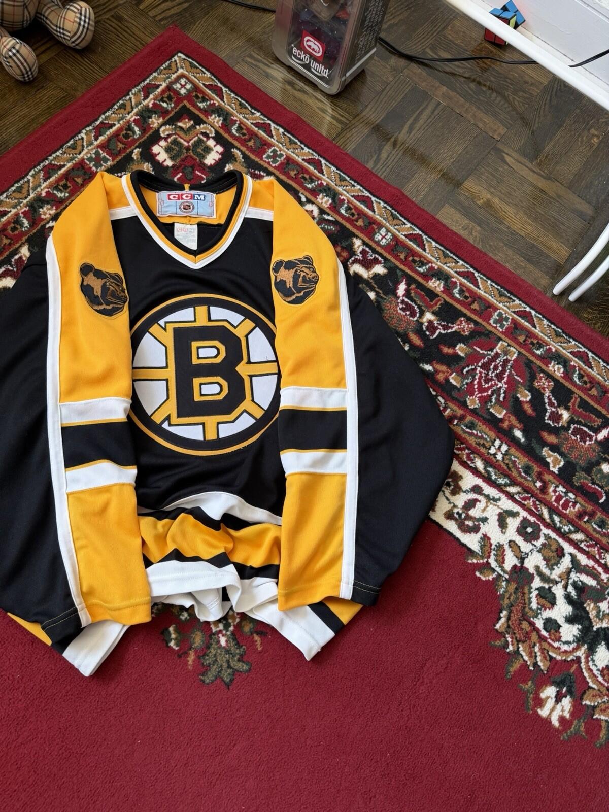 VTG 90s Ccm Boston Bruins Black Bears Classic NHL Hockey Jersey Mens XL*
