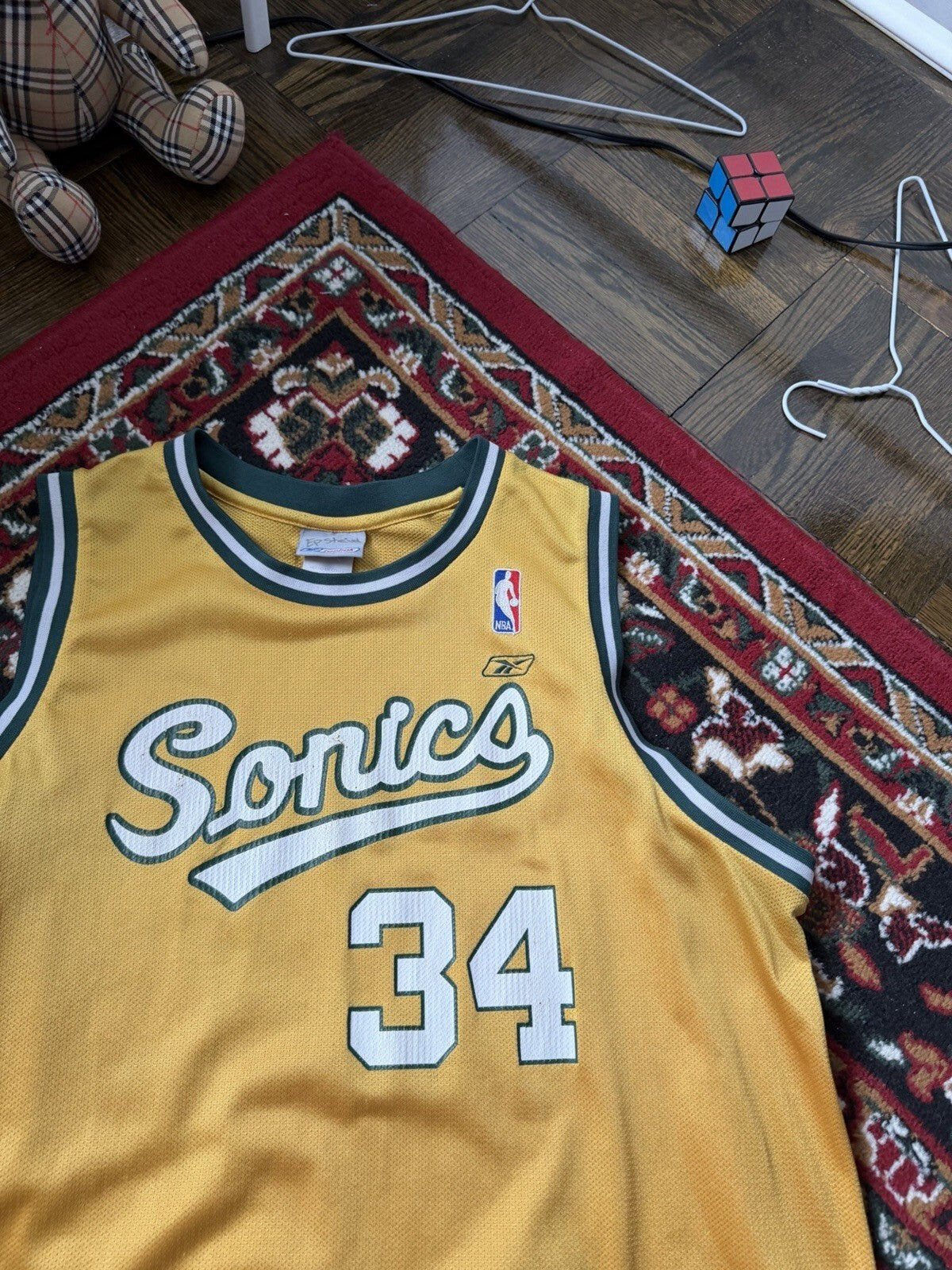 Vintage Reebok Seattle Supersonics Ray Allen #34 HC Jersey NBA Size XL