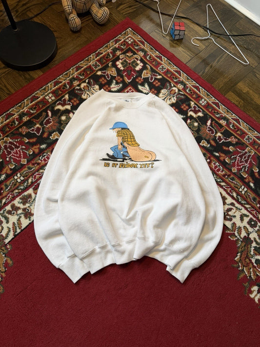 Vintage 80s Lee Midweight "Is it friday Yet?" Dragging Ass Tourist Sweatshirt