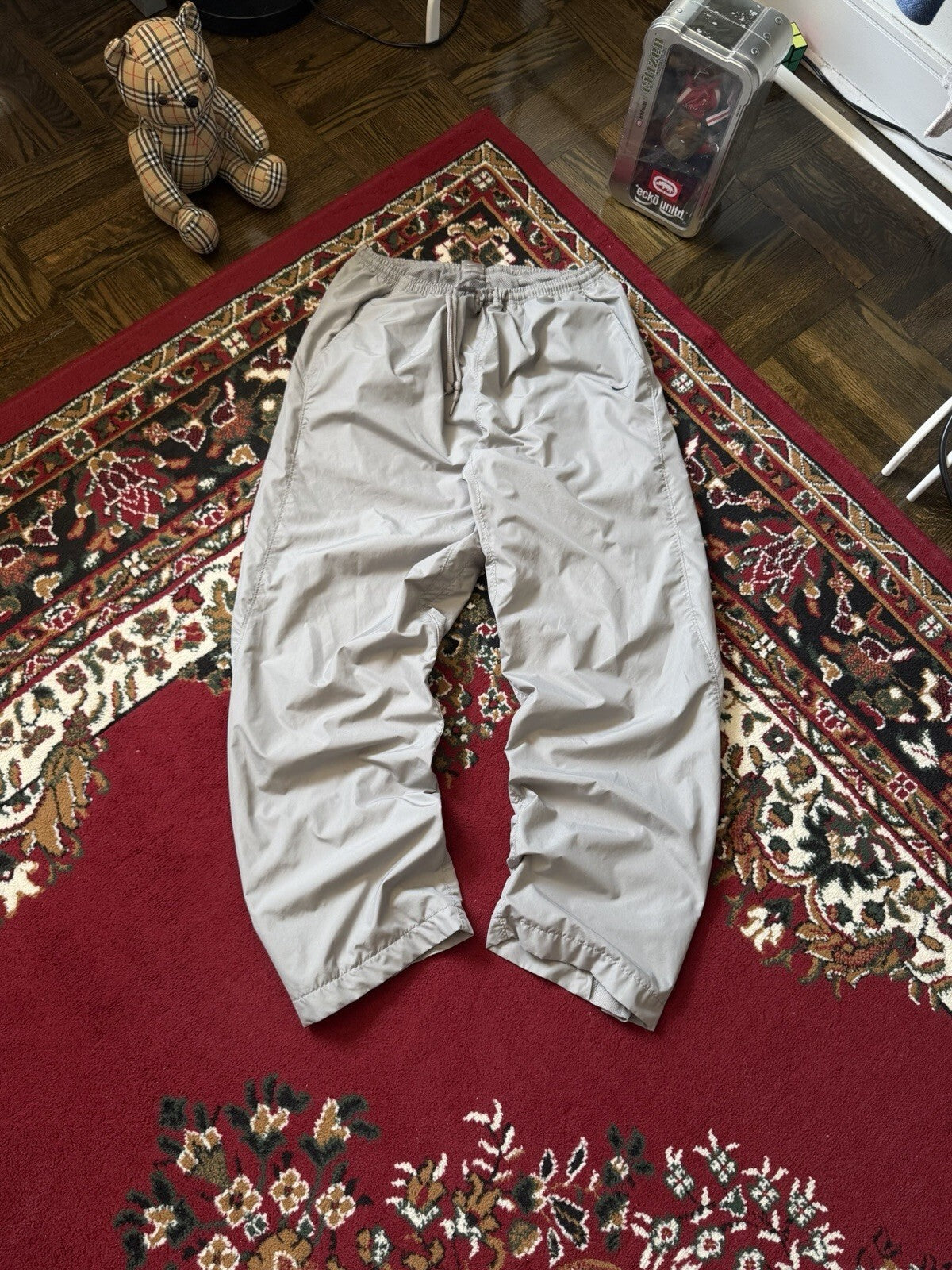 Y2K Nike Baggy Vintage Nylon Pants Gray Size L