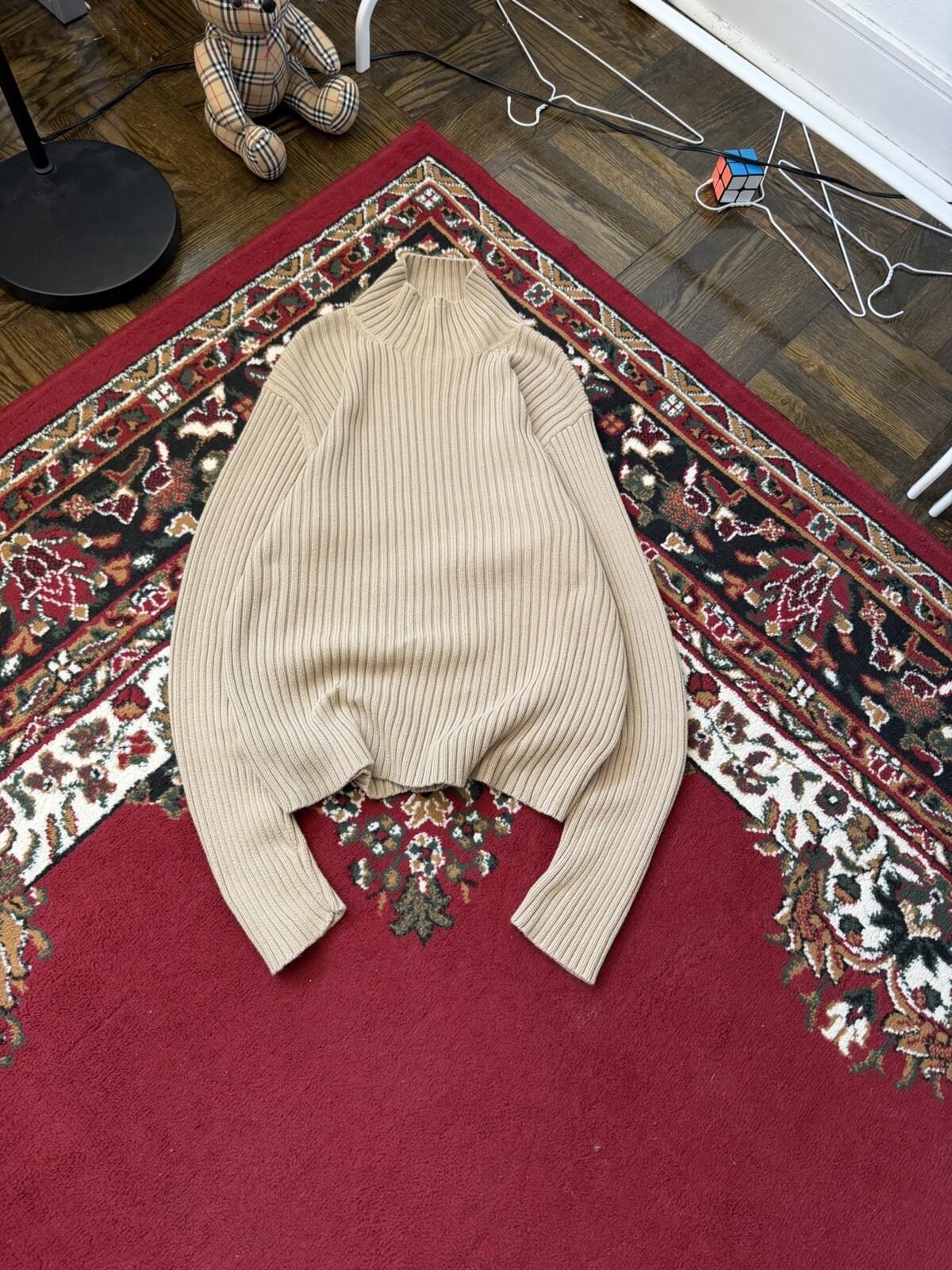 VTG Polo Ralph Lauren Ribbed Sweater Slim Fit Turtleneck Men L Fisherman 90s