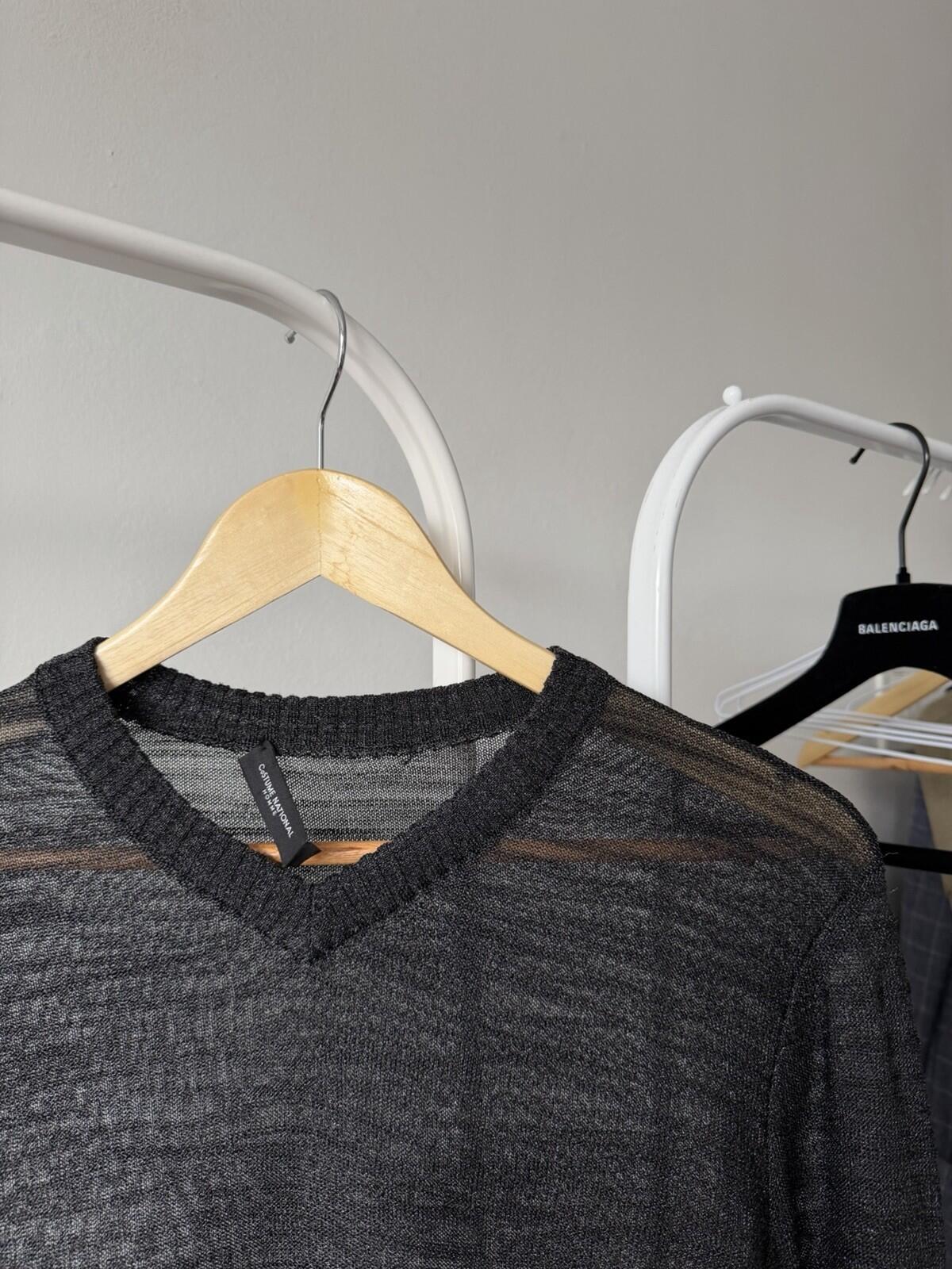 Costume National Homme Viscose/Polyamide Transparent Knit Sweater Metal Effect