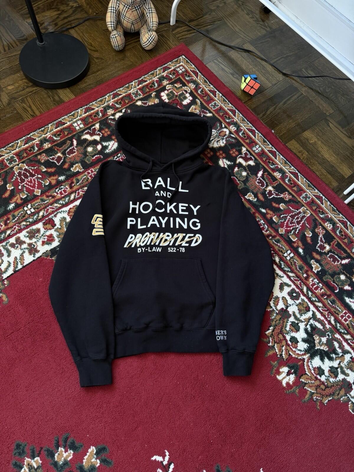 OVO x Sherwood Street Hockey Hoodie October’s Very Own Drake Owl Black Gold SzXS