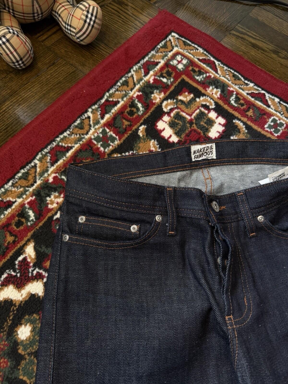 Naked & Famous Jeans Mens 31 Weird Guy Japanese Dark Indigo Organic Cotton
