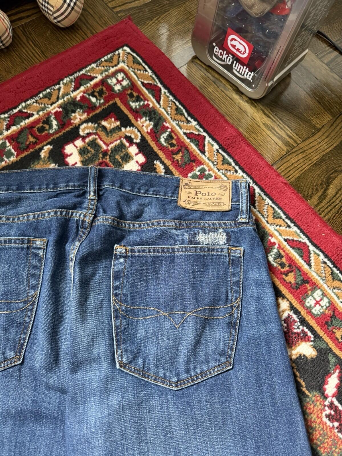 Ralph Lauren Polo Sashiko Repaired Patchwork Jeans Blue Size 34/32 Denim Pants