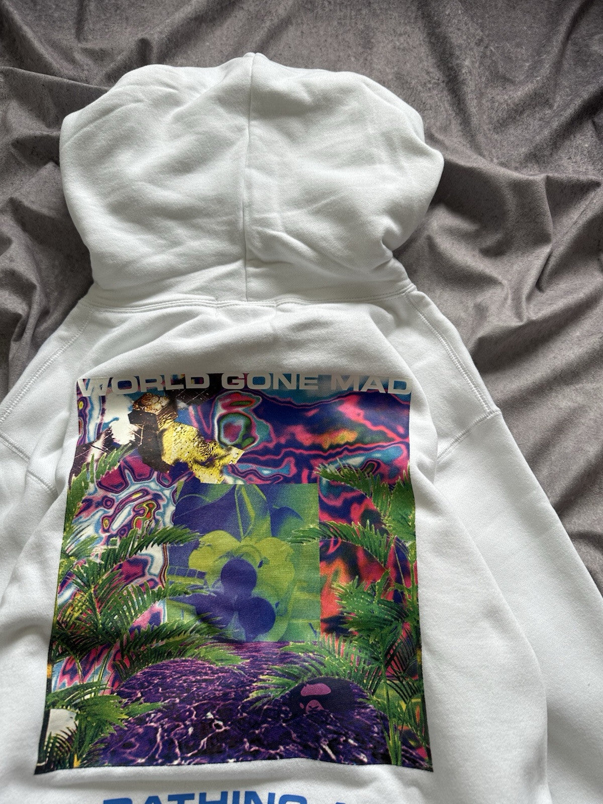 NWT Bape A Bathing Ape Network World Gone Mad Hoodie White Size XL