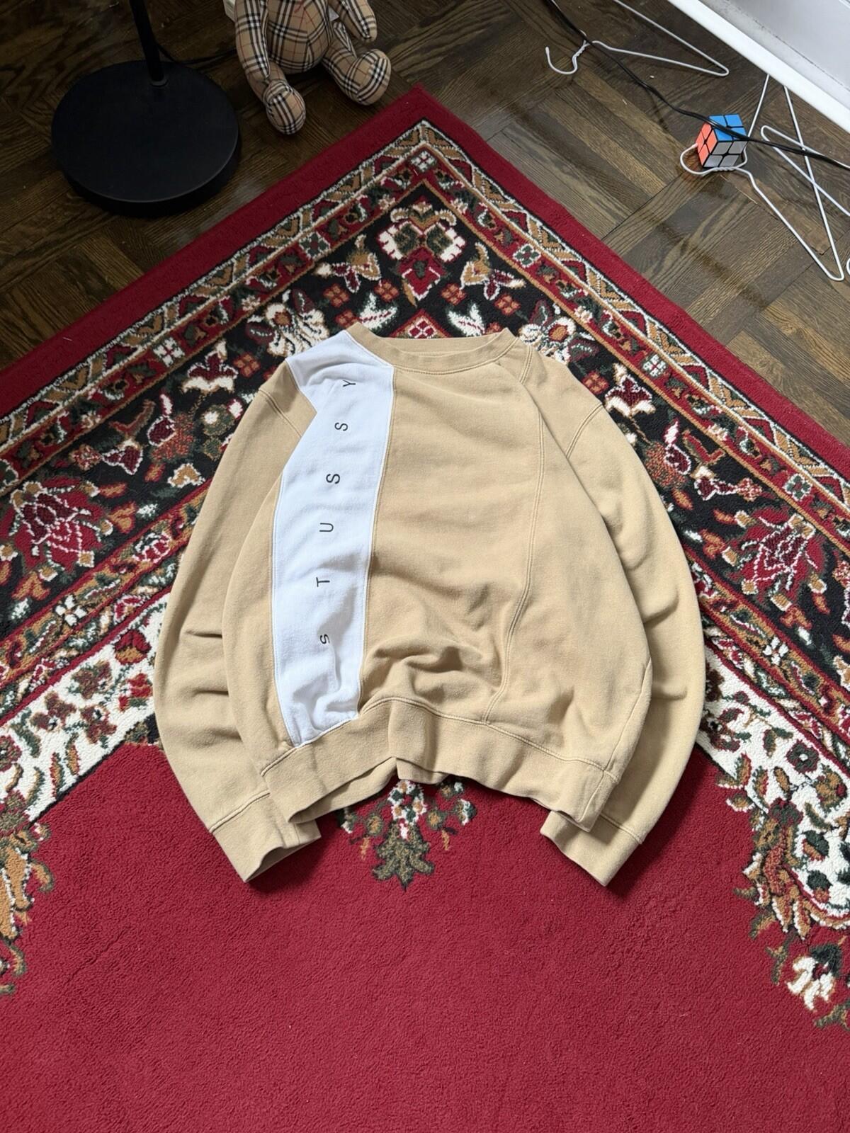 Stussy Paneled Crewneck Sweatshirt Size S Mens Pullover