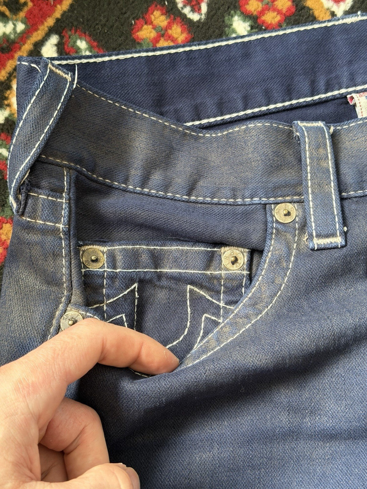 Vintage True Religion Jackson Pants Men Size 32 Blue 90s Y2K
