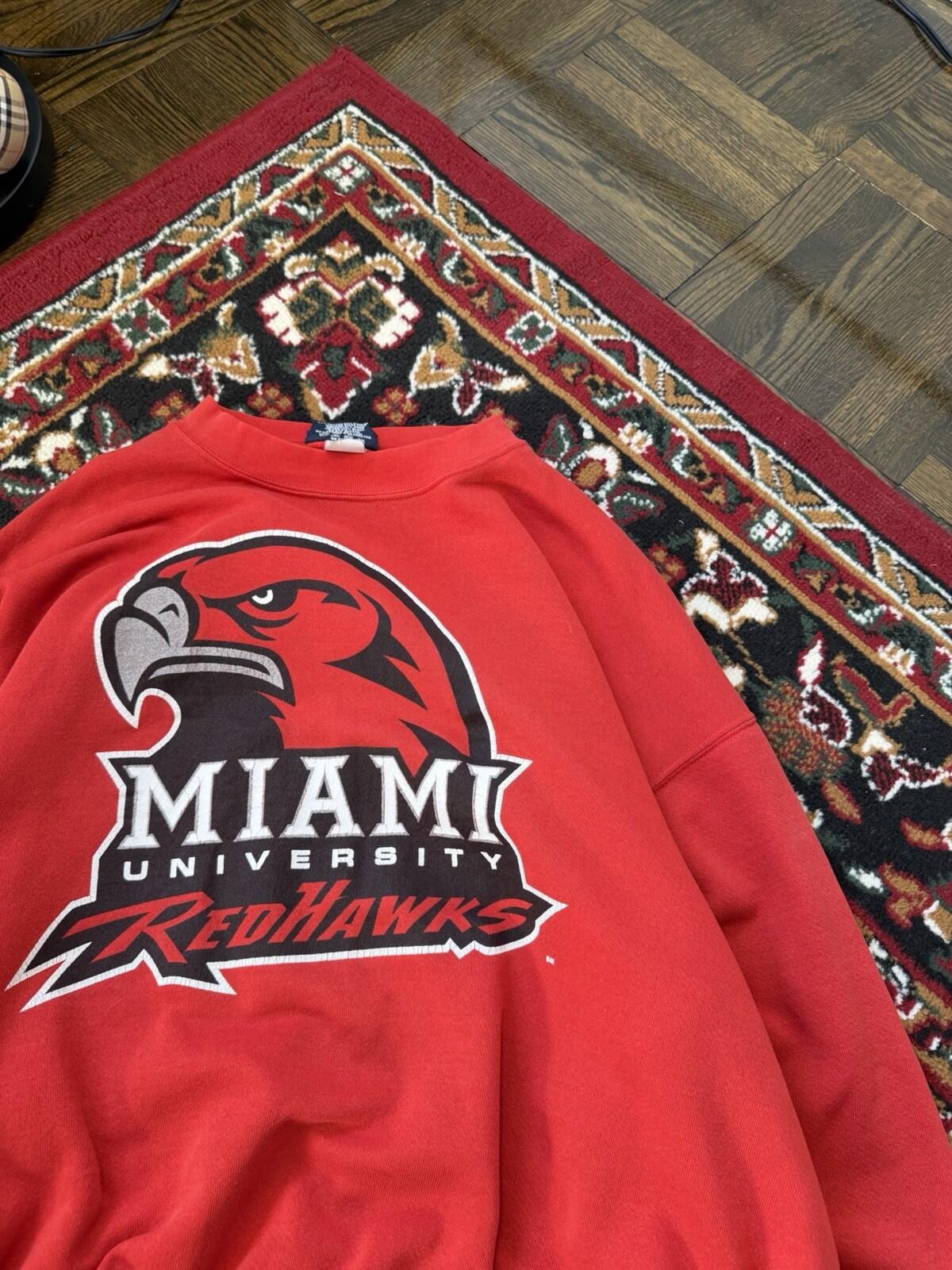 Vtg Jansport Miami University Redhawks Ncaa Crewneck Sweatshirt Xxl