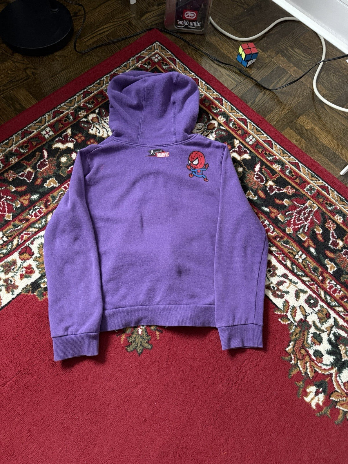 Tokidoki Marvel Pullover Hoodie Womens XL Spider-Man Spidey Super Hero 2011 Y2k