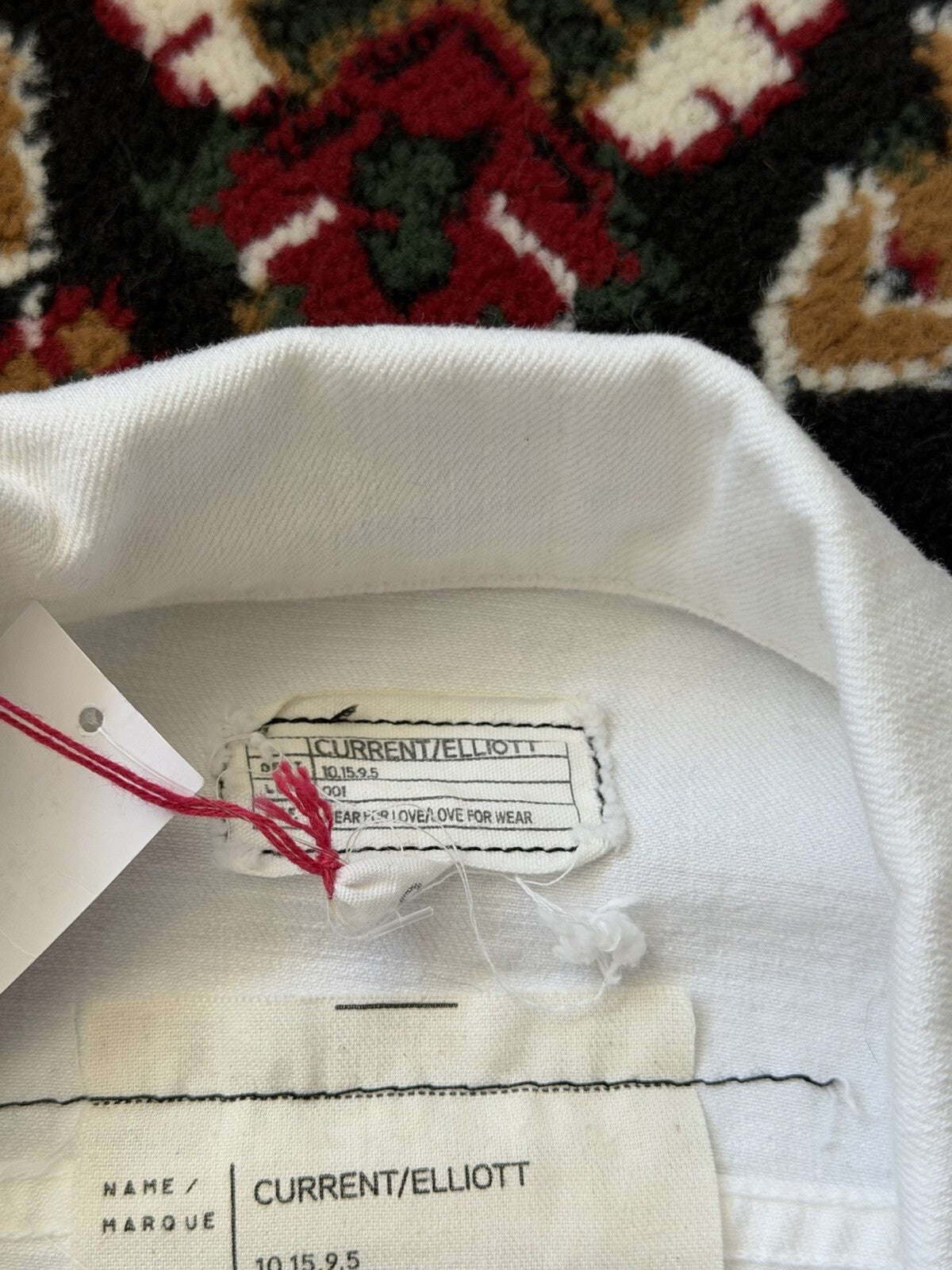 CURRENT / ELLIOTT Distressed Cotton Trucker Denim Jacket White Size 3