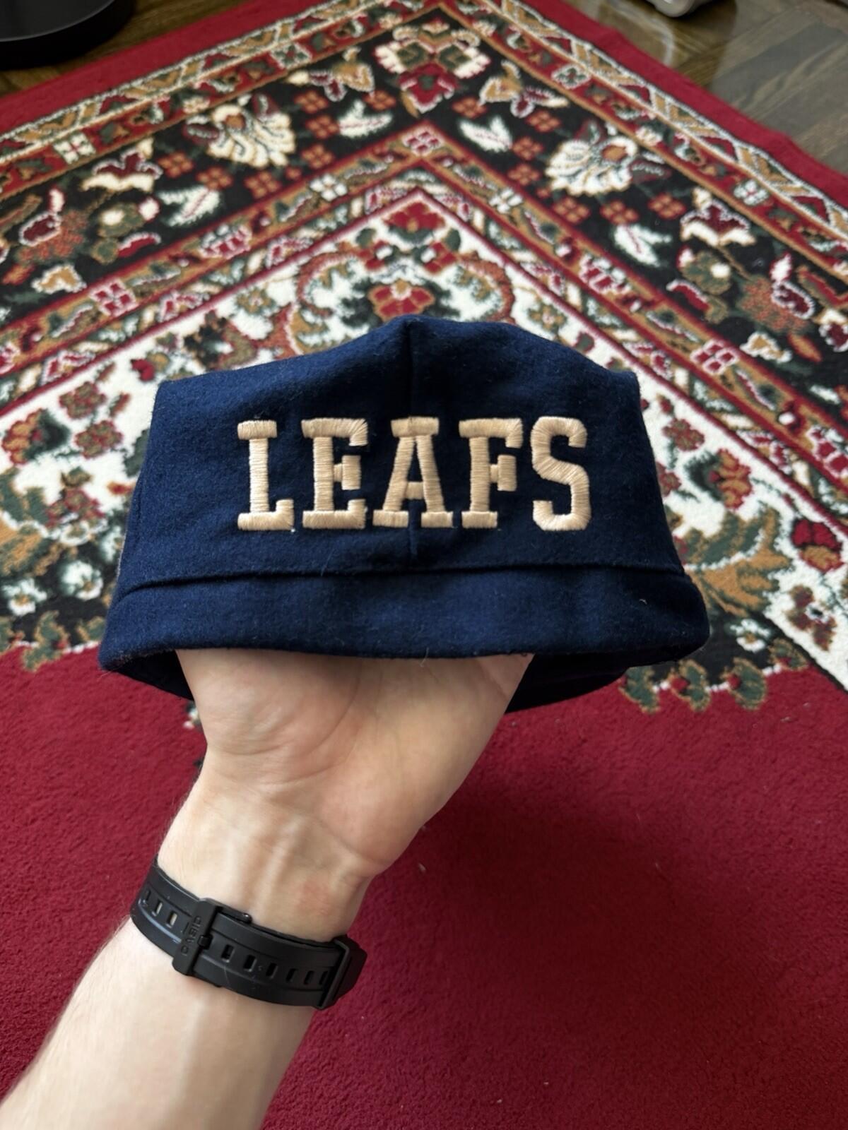 90s Toronto Maple Leafs Vintage Flat-Cap Hat Wool Blue NHL