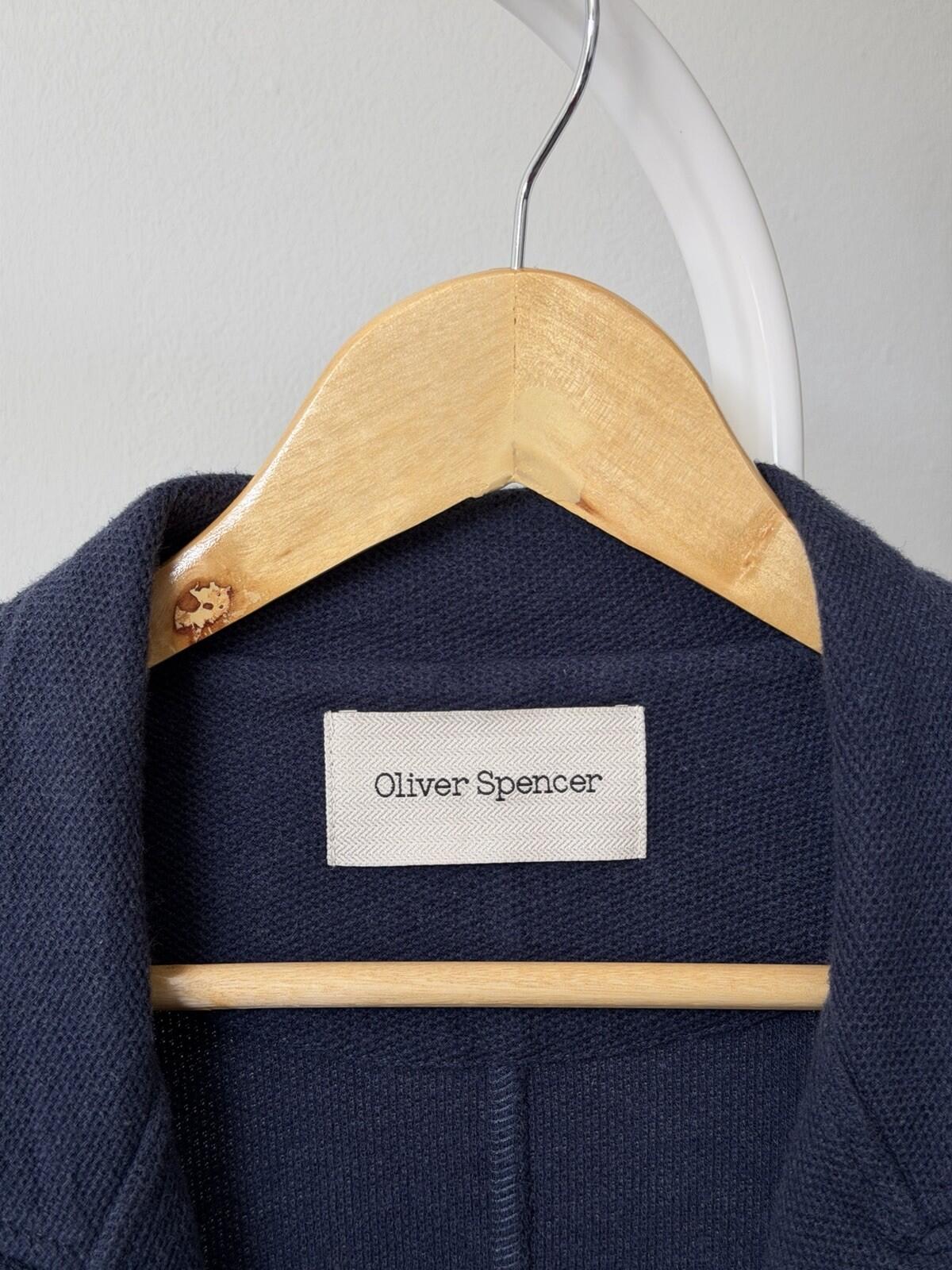 Oliver Spencer Navy Cotton Blazer Sport Jacket Mens Nave Blue