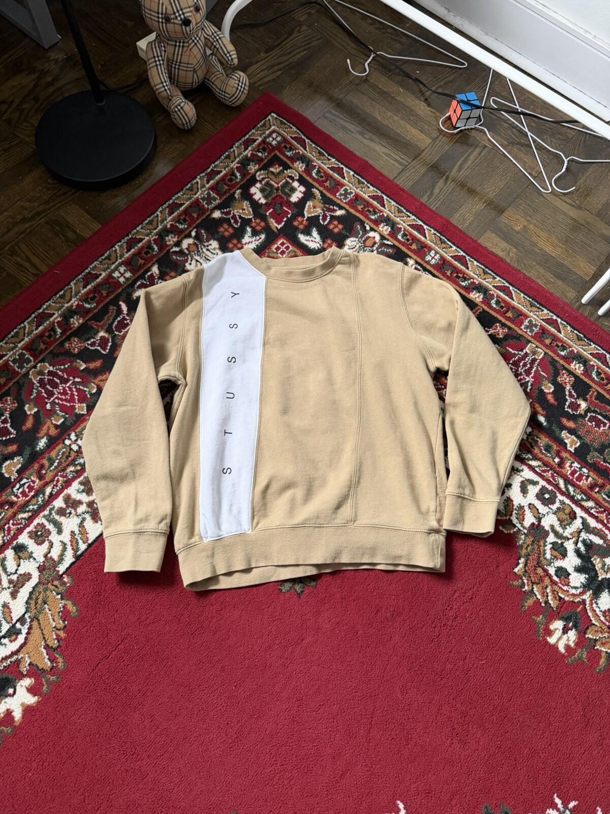 Stussy Paneled Crewneck Sweatshirt Size S Mens Pullover
