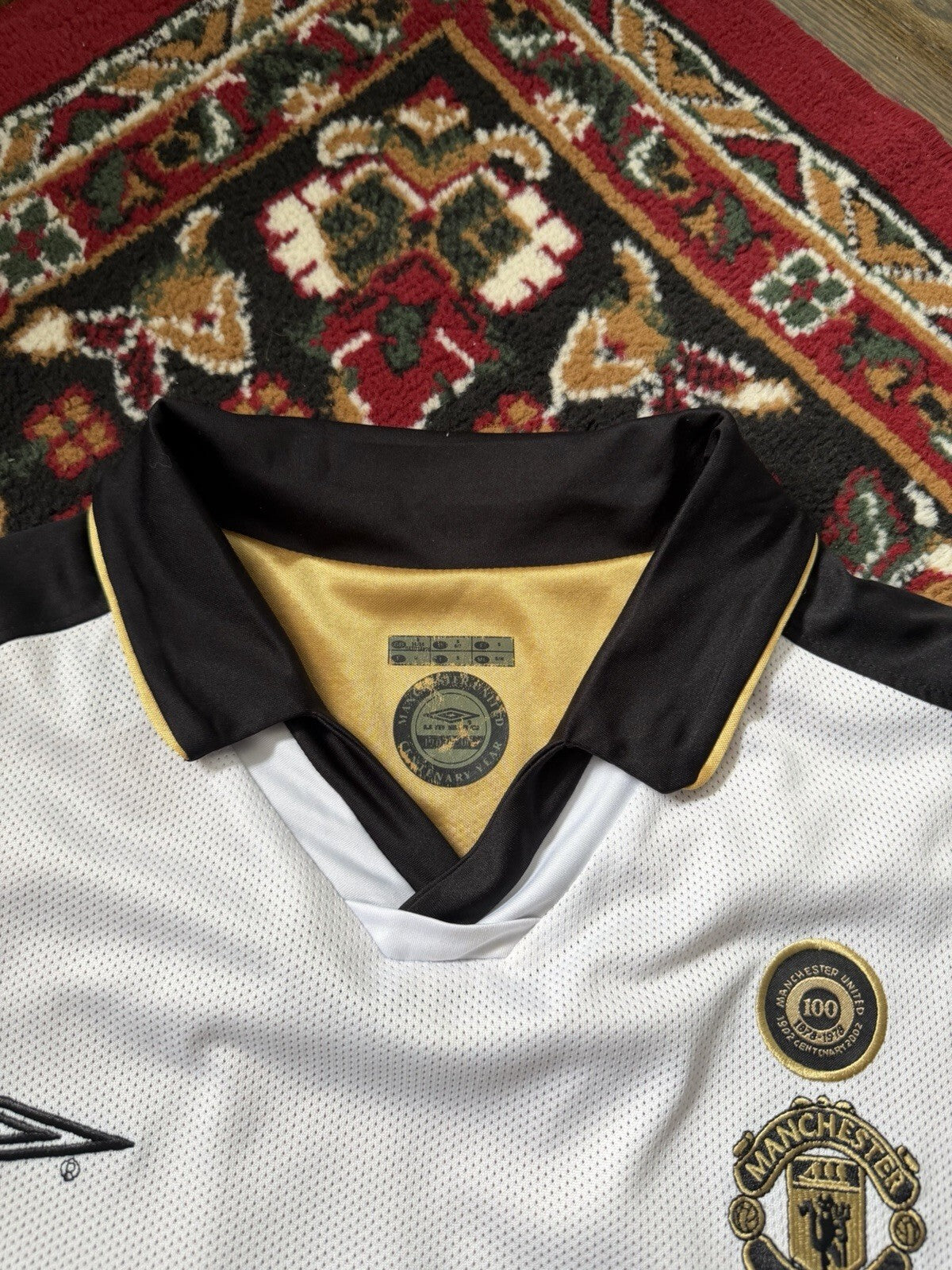MANCHESTER UNITED 2001 2002 FOOTBALL JERSEY UMBRO REVERSIBLE #10 V.NISTELROY