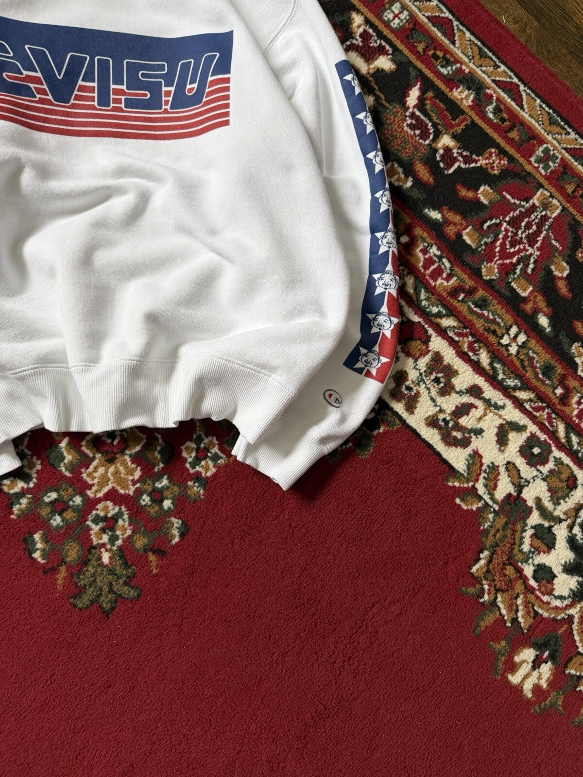 Vintage Evisu God of Prosperity Heritage White Sweatshirt Big Logo