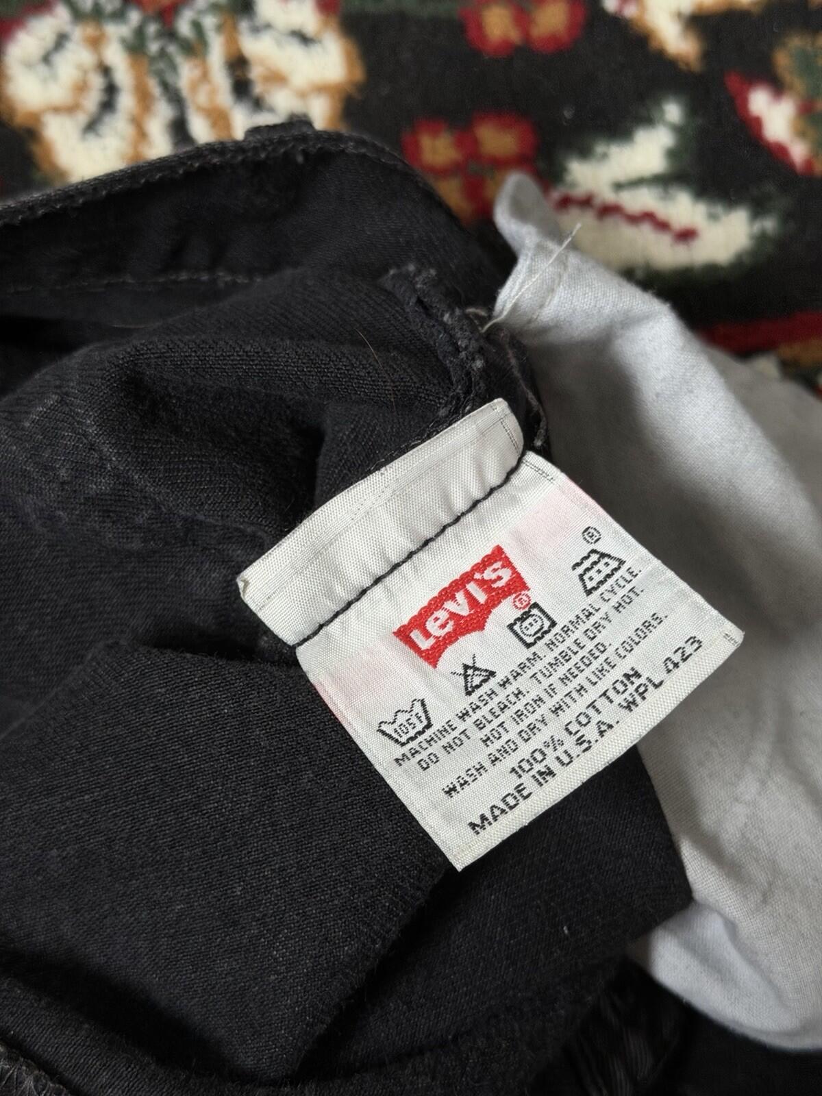 Vintage Levi's 501 Button Fly 90s Jeans Made in USA Black Denim Mens 36/32 Faded