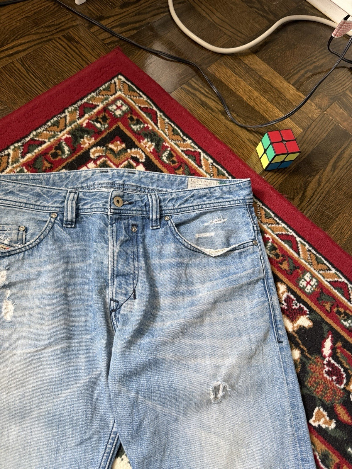 Diesel Safado Distressed Straight Blue Jeans Size 32/32 Vintage Y2K