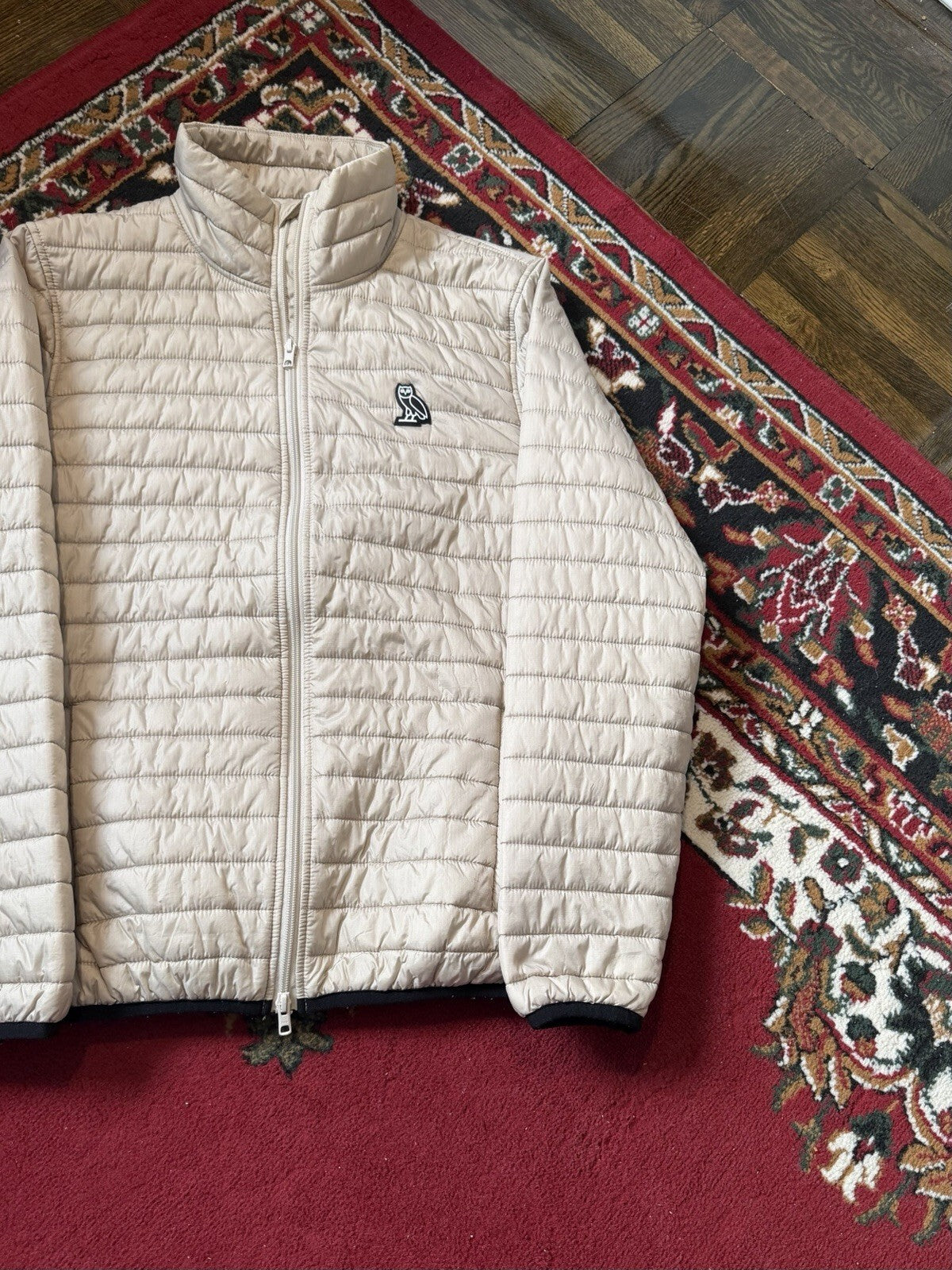 OVO October Very Own Puffer Jacket Drake Milk White Size Medium