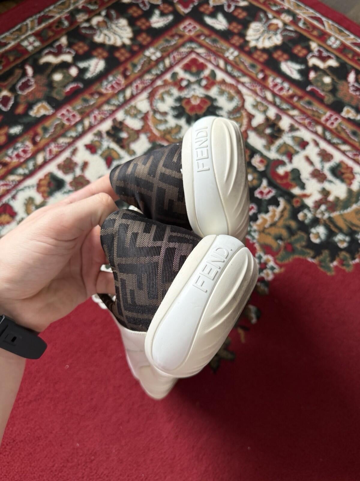 FENDI Tech Fabric Zucca FF Logo Sneakers Size: 9