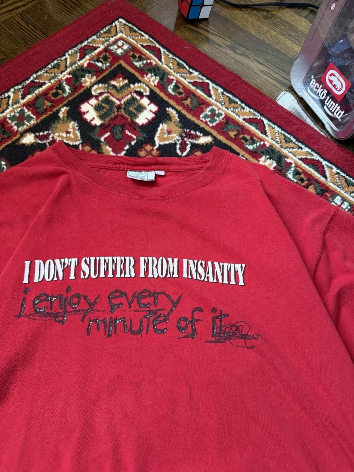 Y2K Randy River "I don't suffer from insanity ***" Vintage Skate Tee Size L